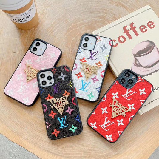 Fashion metal logo phone case