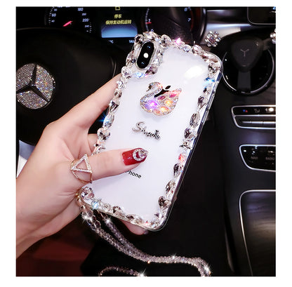 Luxury crystal chain mobile phone case