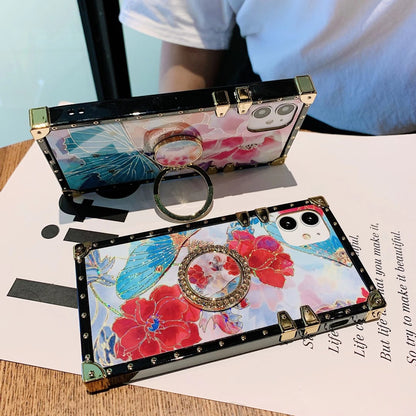 Fashion flowers square phone case for Samsung