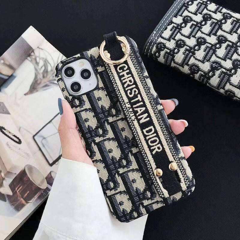 Embroidered retro Wristband phone case