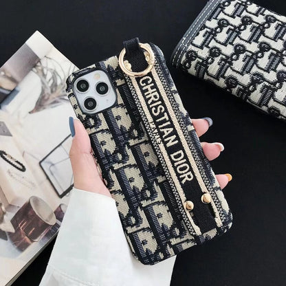 Embroidered retro Wristband phone case