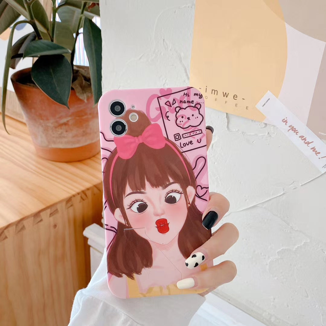 Cute girl invisible bracket phone case