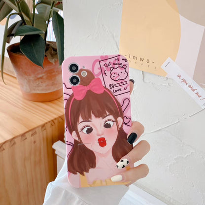 Cute girl invisible bracket phone case