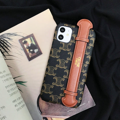 Contrast color wristband phone case