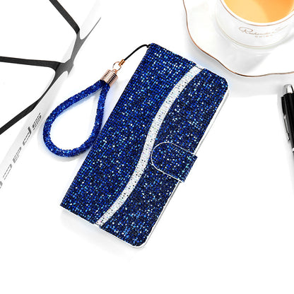 Shiny wallet lanyard phone case for huawei