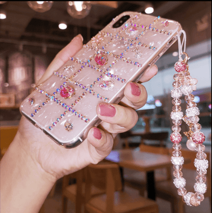 Rhinestones Shell Pattern Bracelet Phone Case