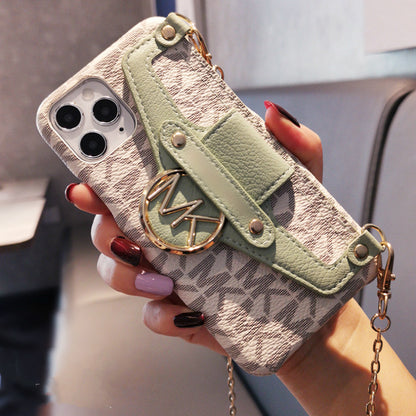 Diagonal chain card case phone case