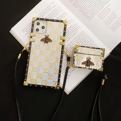 Bronzing printing Square phone case and Airpods case