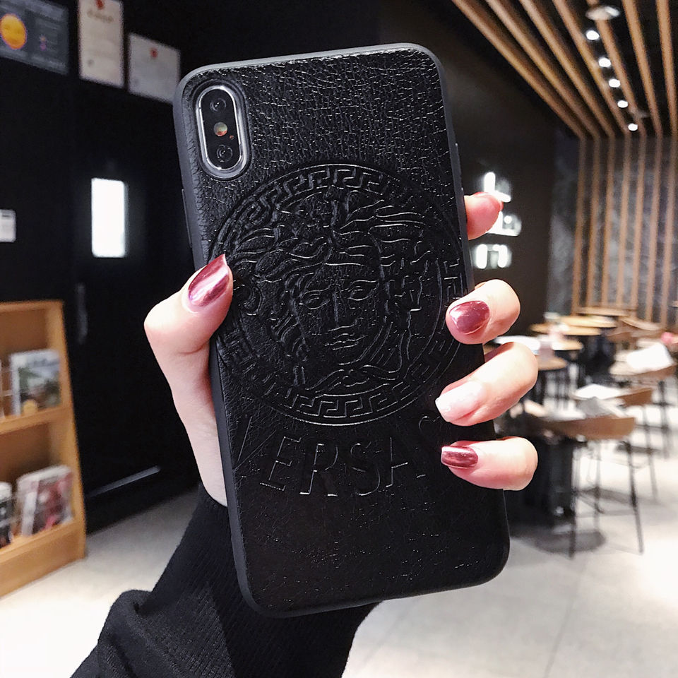 Embossed soft leather phone case