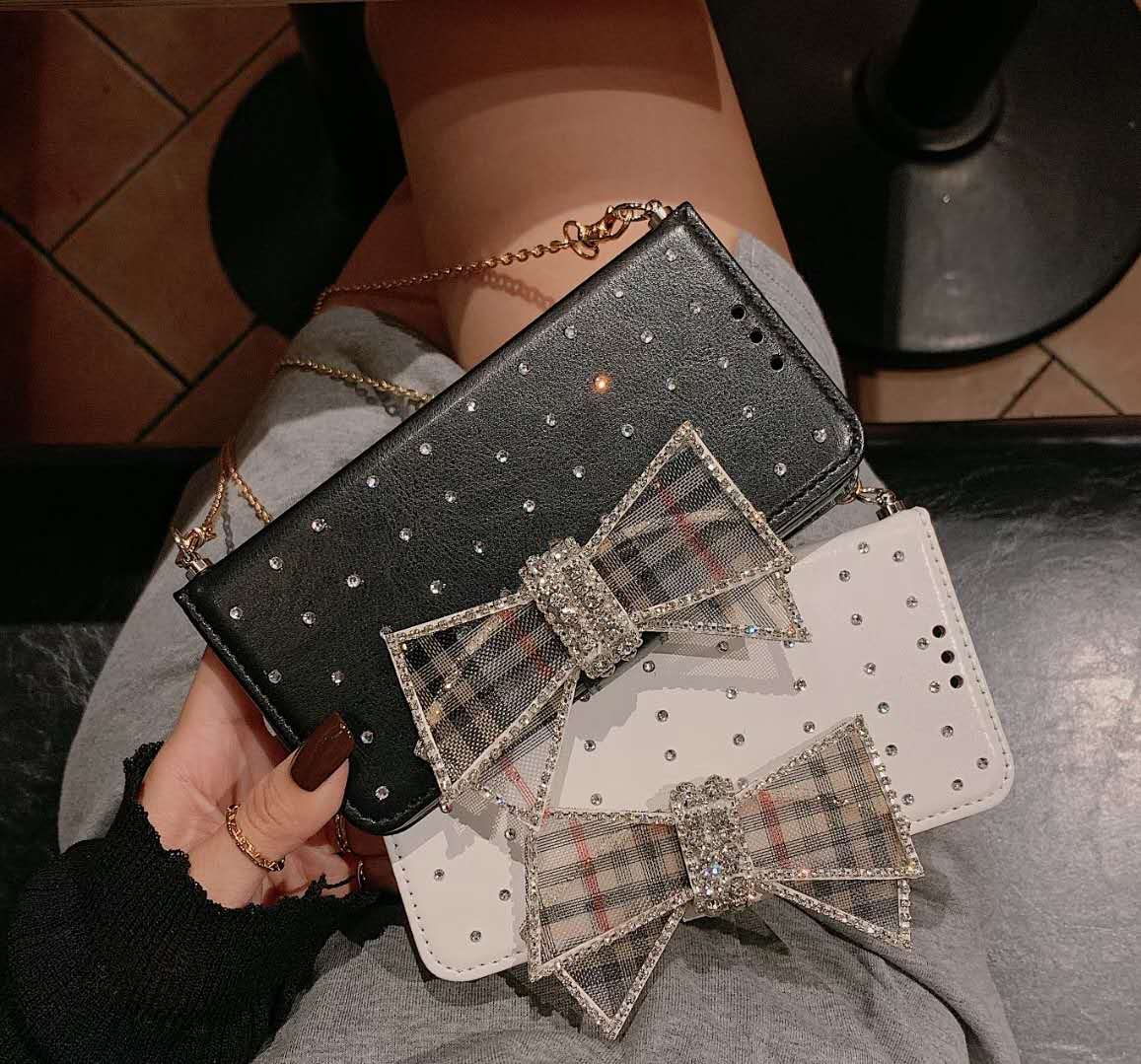 Rhinestone Leather Case Phone Case