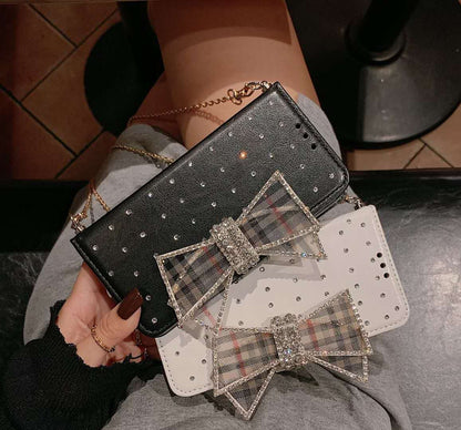 Rhinestone Leather Case Phone Case