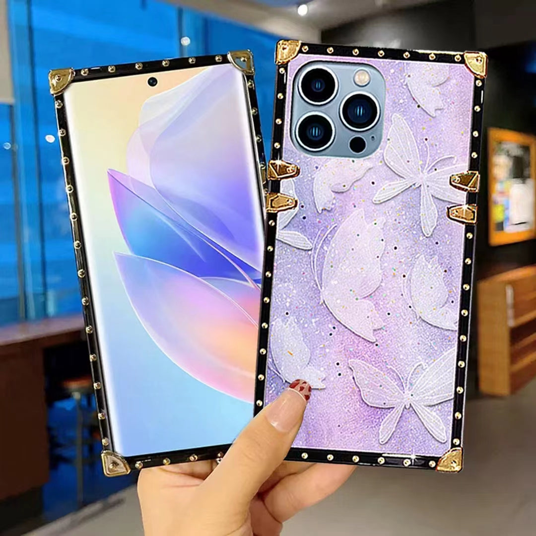 Luxury   butterfly Square   phone case for samsung