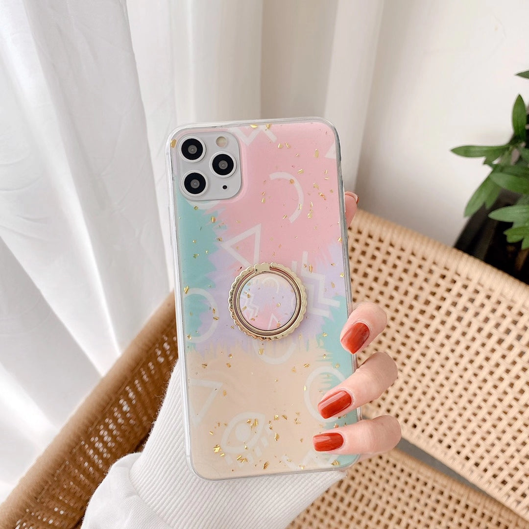 Pink gold foil stand phone case