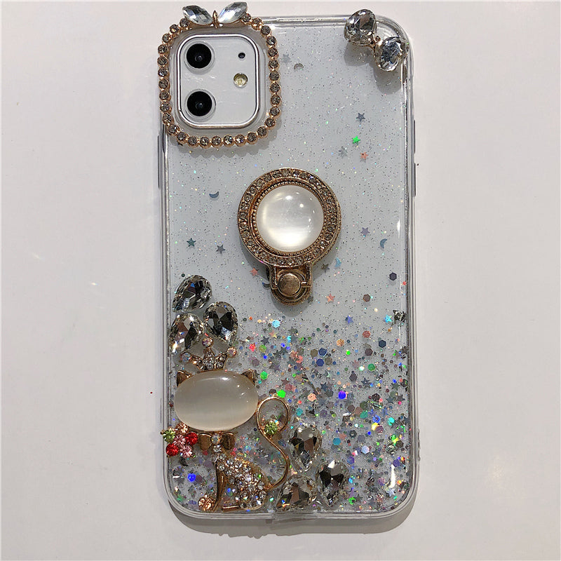 New Soft Silicone Rhinestone Bracket Mobile Phone Case - LVCASE