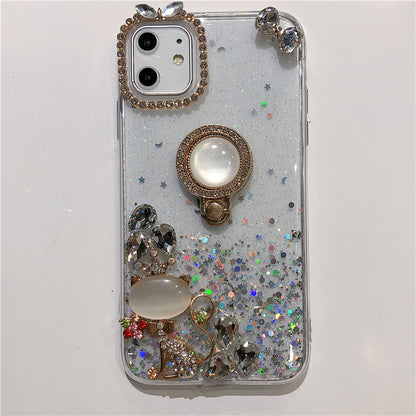 New Soft Silicone Rhinestone Bracket Mobile Phone Case - LVCASE