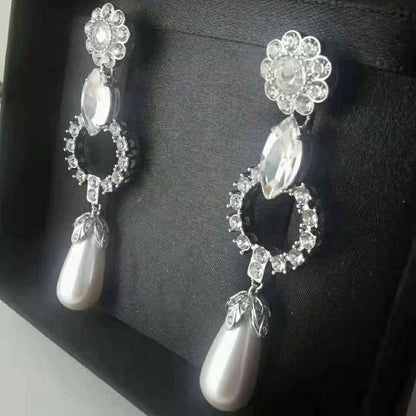 Diamond-set stud earrings
