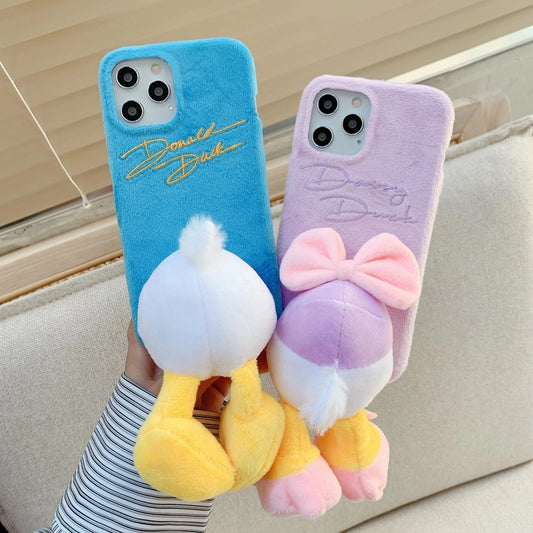 Dimensional cartoon plush phone case