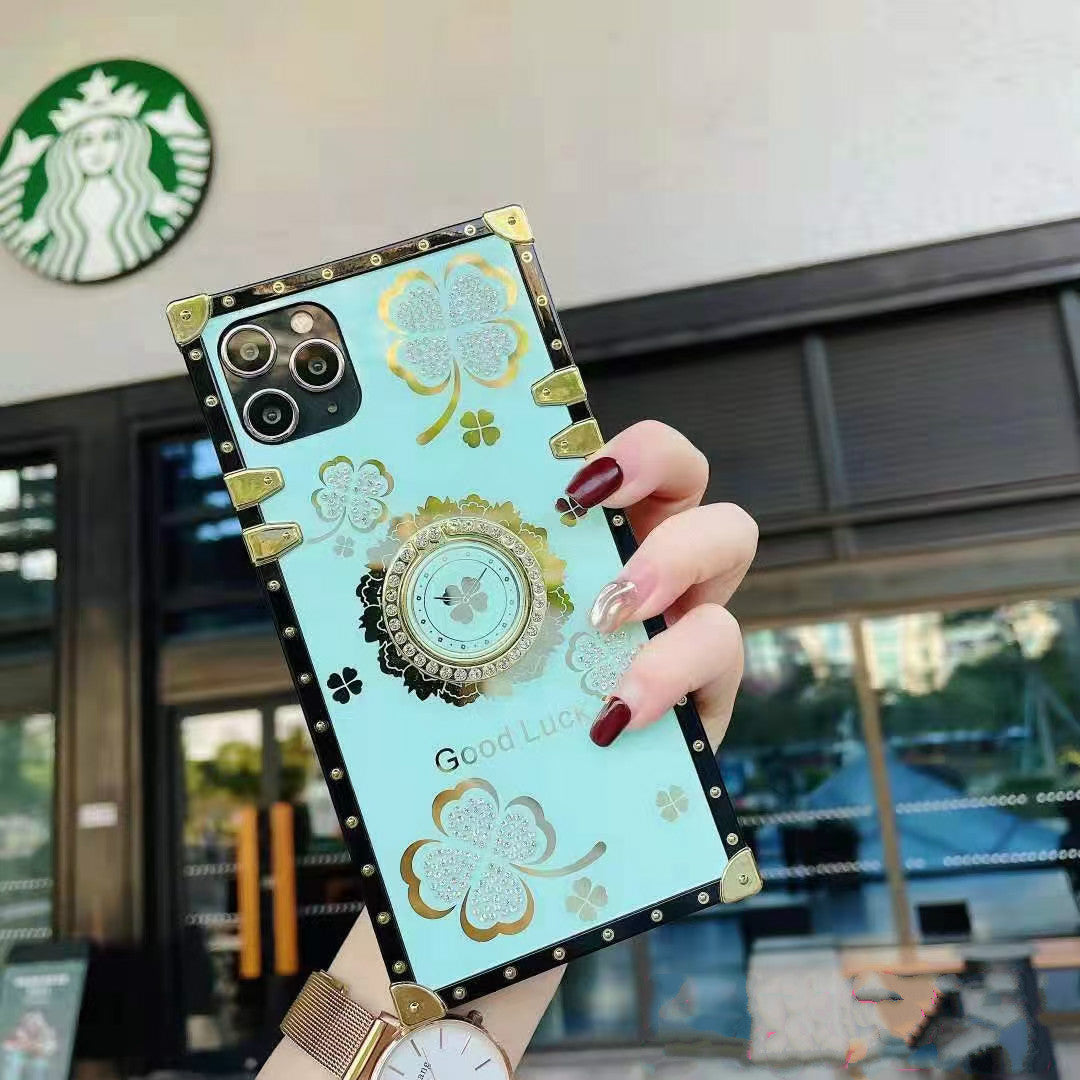 Rhinestone Bracket Square Phone Case