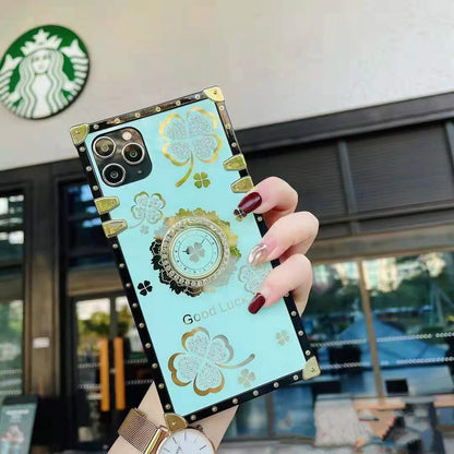 Rhinestone Bracket Square Phone Case