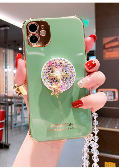 Fashion diamond electroplating phone case