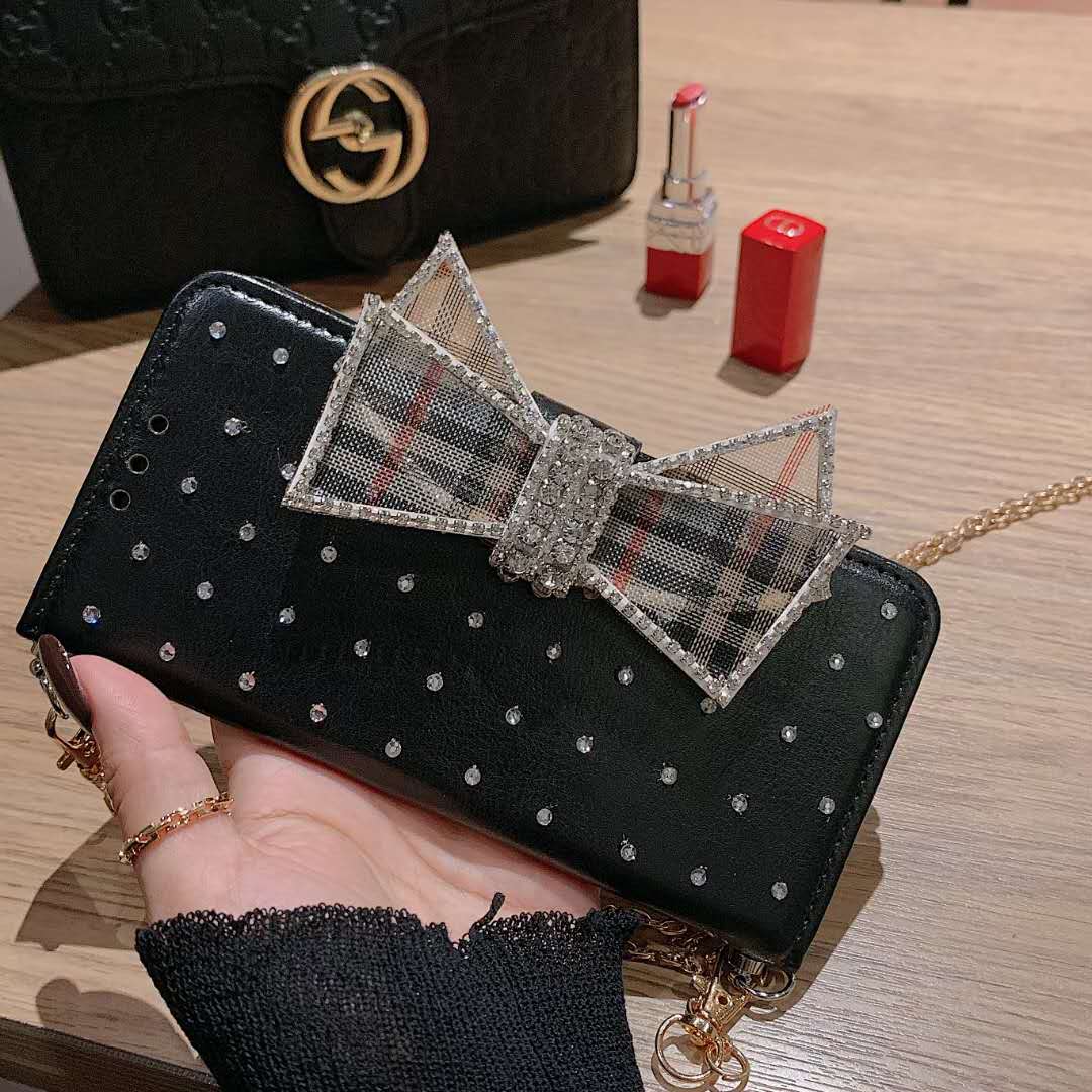 Rhinestone Leather Case Phone Case