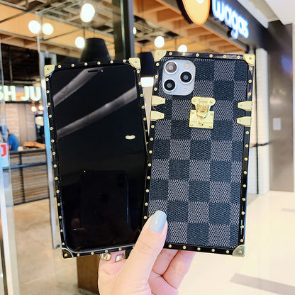 Checkered Slanted back lanyard phone case for Samsung