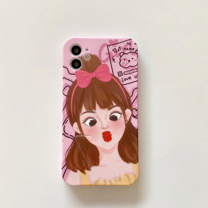Cute girl invisible bracket phone case