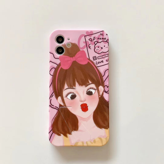 Cute girl invisible bracket phone case