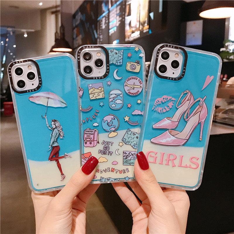 Fashion Girl Liquid Quicksand Luminous Case - LVCASE