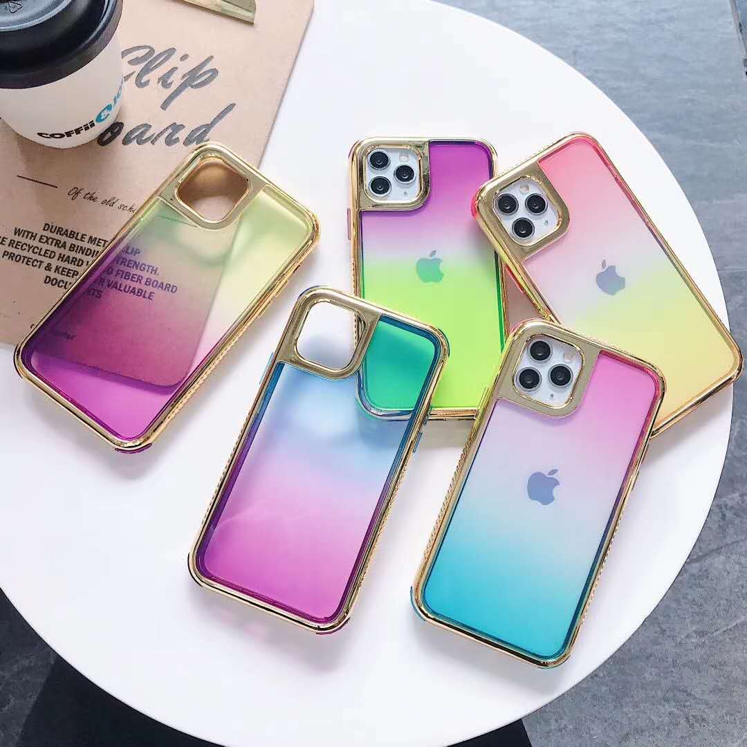 Electroplating gradient three-in-one phone case