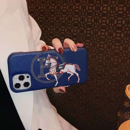 Leather crystal phone case