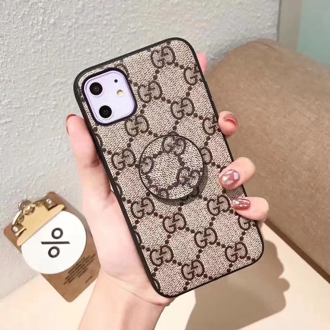 Retro leather stand phone case