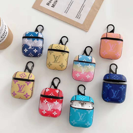 Fashion gradient leather Airpods case