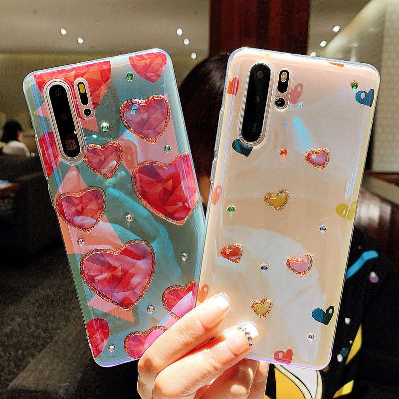 Rhinestone Love heart Blu-ray Phone Case