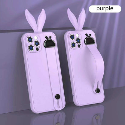 Rabbit ear silicone wristband phone case
