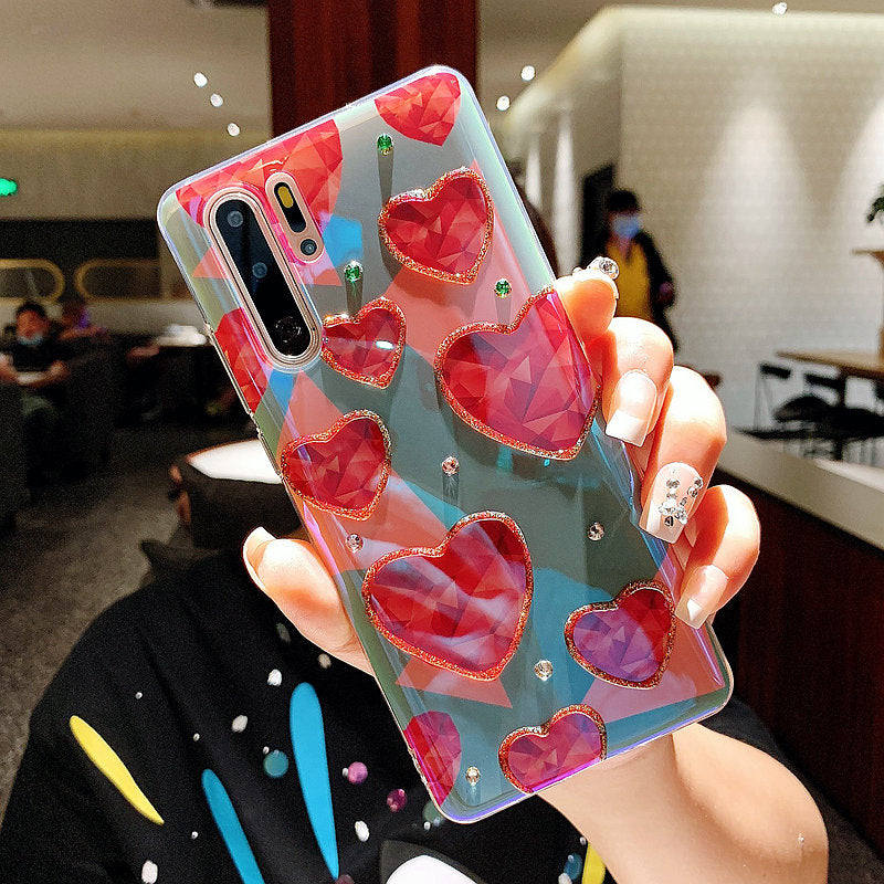 Rhinestone Love heart Blu-ray Phone Case