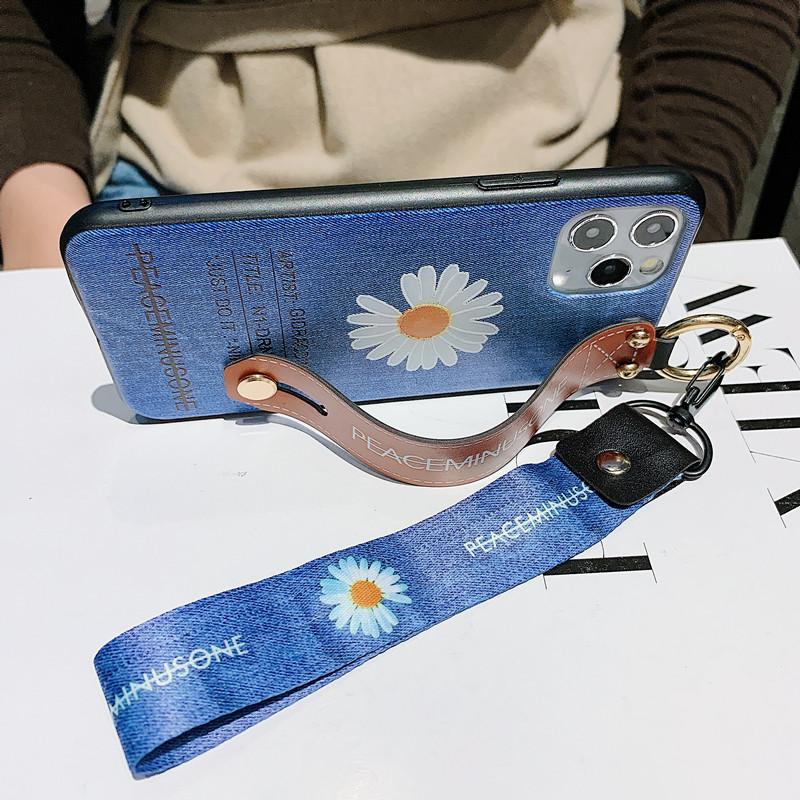 Small Daisy  Denim Wristband Phone Case - LVCASE