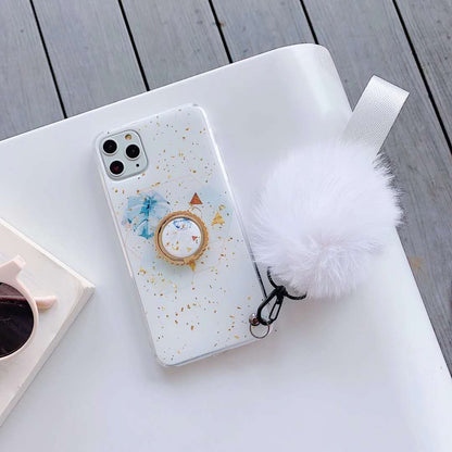 Gold foil  hair ball phone case