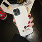 Diamond-studded leather phone case