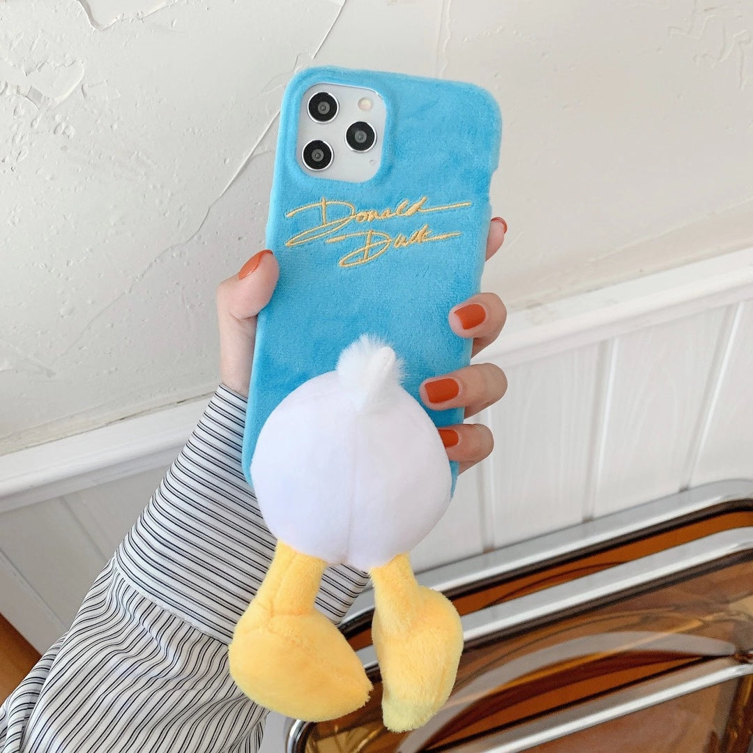 Dimensional cartoon plush phone case