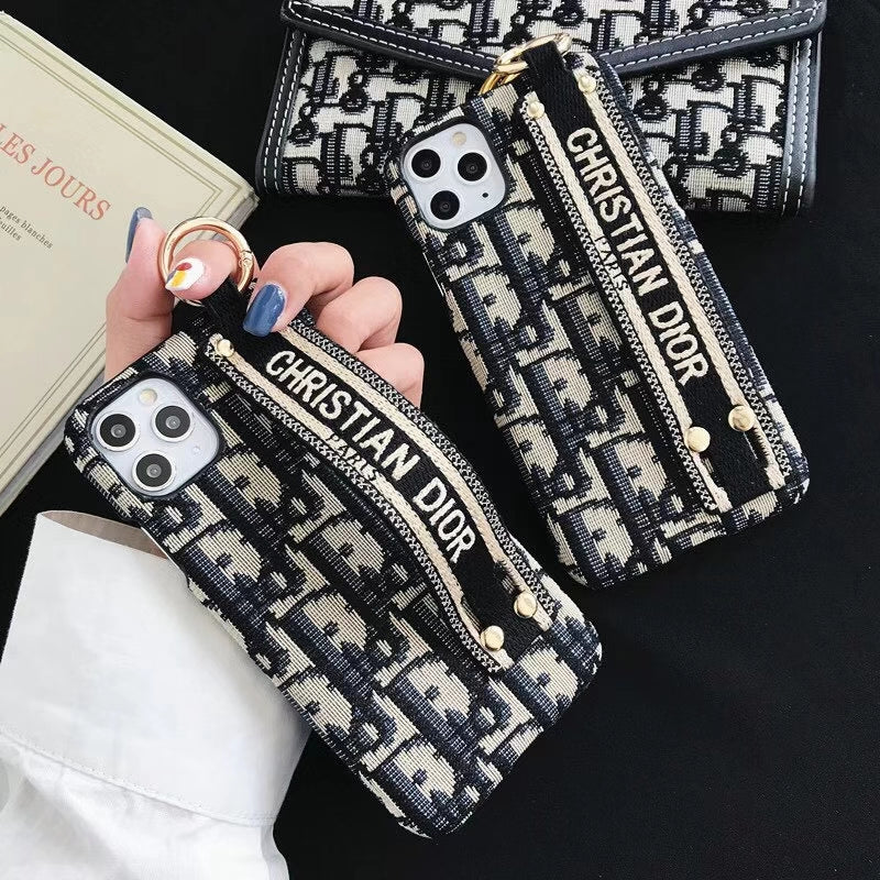 Embroidered retro Wristband phone case