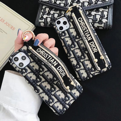 Embroidered retro Wristband phone case