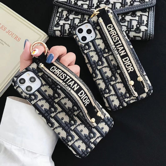 Embroidered retro Wristband phone case