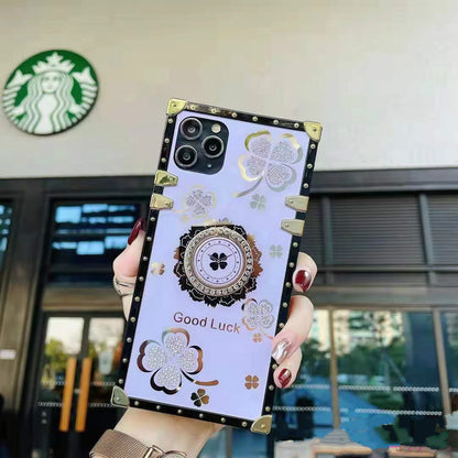 Rhinestone Bracket Square Phone Case
