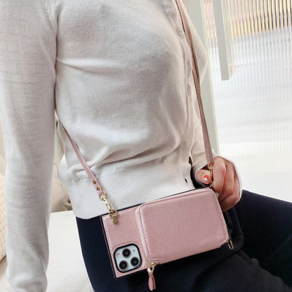 Zipper card bag square phone case for iphone