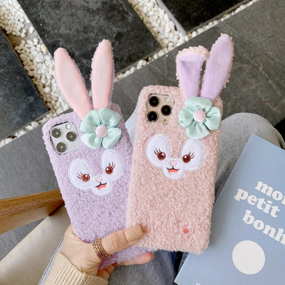 Cute rabbit plush phone case