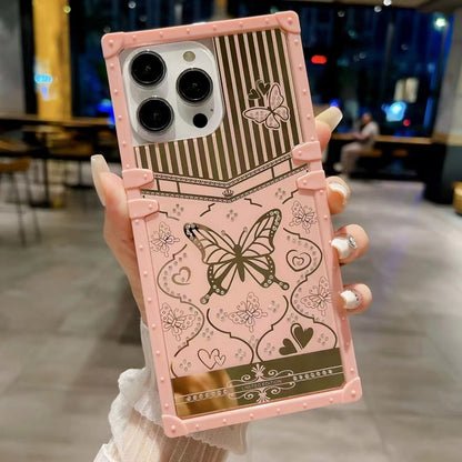 Luxury  butterfly Square Phone Case for iPhone