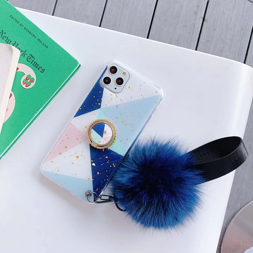 Gold foil  hair ball phone case