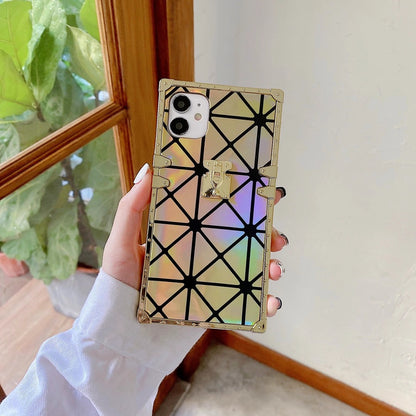 Luxury rhombic laser phone case