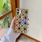 Luxury rhombic laser phone case